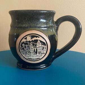 🌺Grey Fox Pottery Handmade Glazed Mug Phantom's Feast 2012 Black and Green
